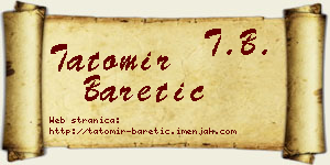 Tatomir Baretić vizit kartica